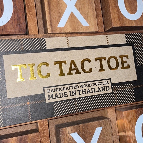 NWT.  TIC TAC TOE Handcrafted Wood Game. - Picture 2 of 3